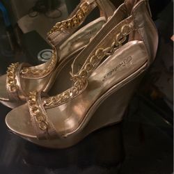 Gold Wedge Heels