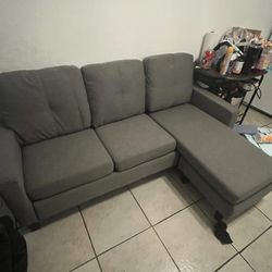 SMALL grey fabric SECTIONAL 🩶 Perfect For Small Space - FAST DELIVERY 🚚 