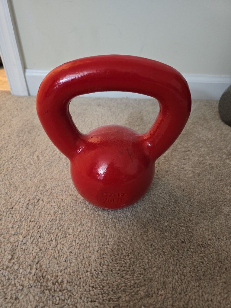 Kettlebell 25lb Solid Steel Red