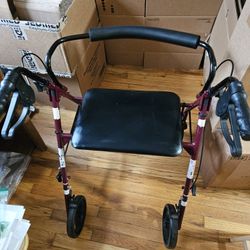 Bariatric Rollator Walker With Seat And Brakes