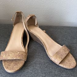 Ann Taylor Women's Brown Cork Look Platform