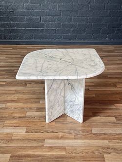 Vintage Italian Post Modern Carrara “Tear Drop” Side Table, c.1970’s -  Delivery Available