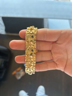 17k Gold Nugget Bracelet 7.2G