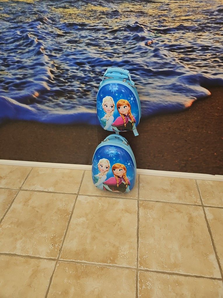Disney Princess Ana And Elsa Travel Luggage For Girls