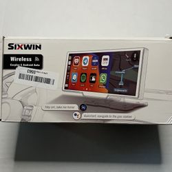 SIXWIN Portable Car Stereo Wireless Apple Carplay Android Auto 10.26