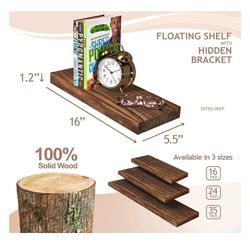 Rustic Brown Floating Shelfs Small