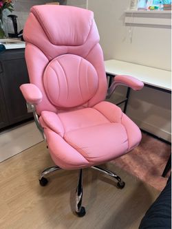 Pink chair and study desk