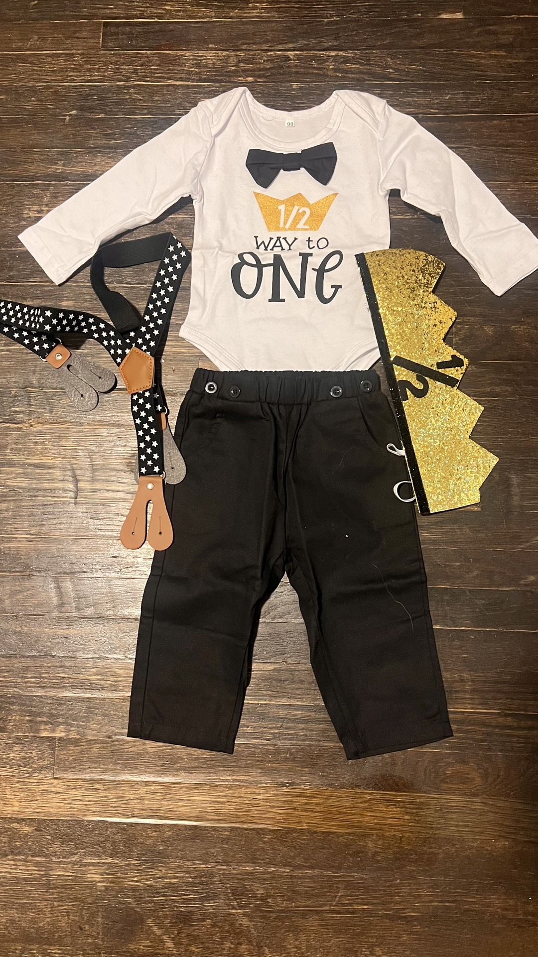 Baby Boy 1/2 First Birthday Outfit
