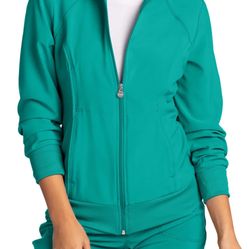 XL Teal Blue Zip Up Scrub Jacket