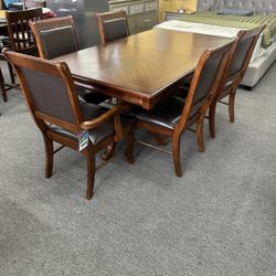 7pc Wood Table Set