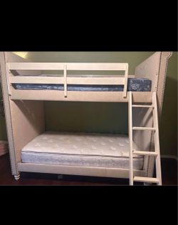 Upholstered Bunk Bed with Mattresses