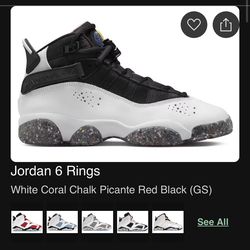 jordan 6 rings (gs)  6y
