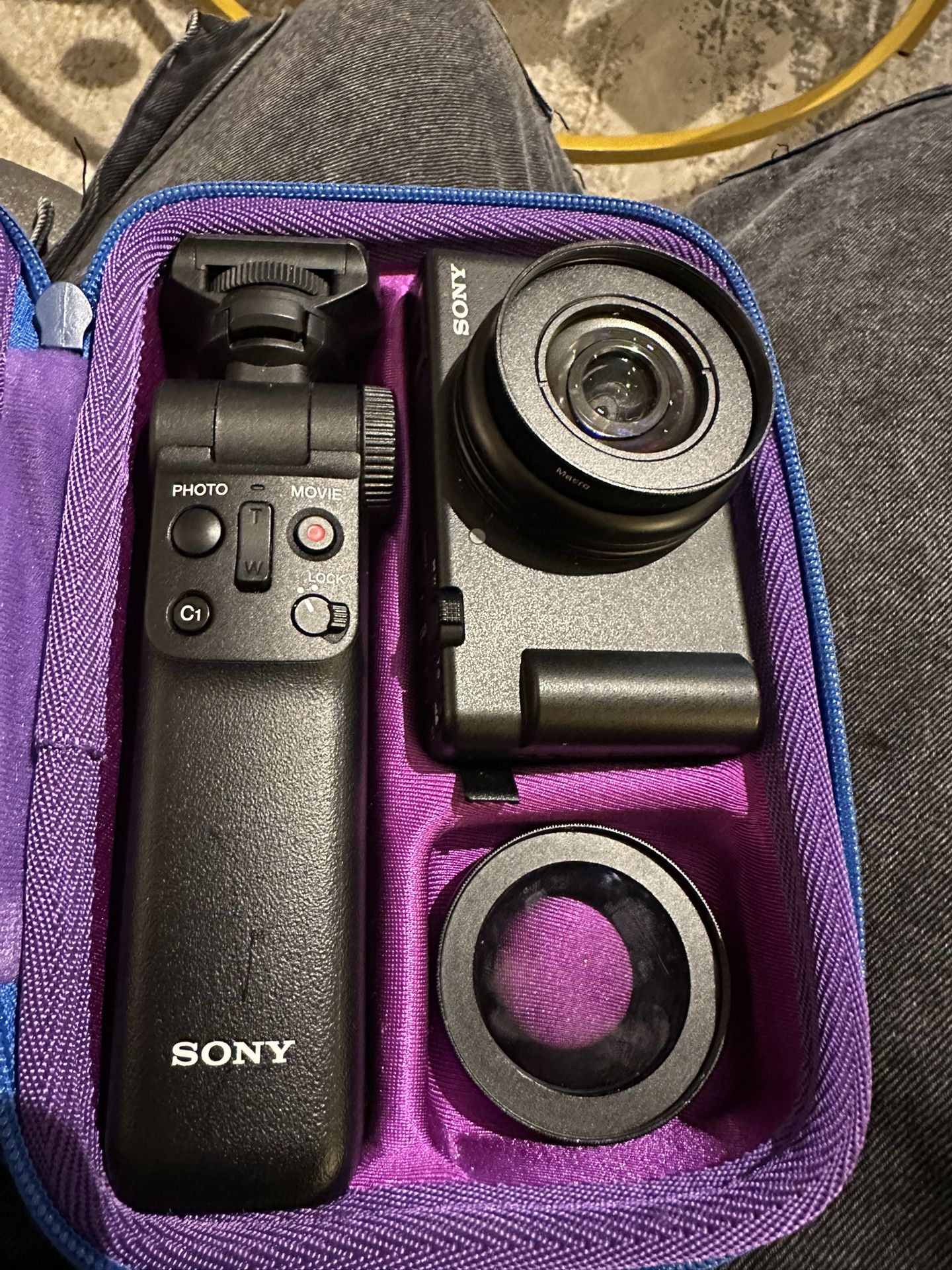 Sony ZV-F1 With Wide Angle Lens And Bluetooth Shooting Grip