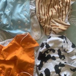 Baby Cloth Diapers One Size Adjustable Washable Reusable for Baby Girls and Boys 4 Pack