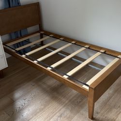 100% NEW Unused Helix Twin Bed Frame (Walnut Colored)