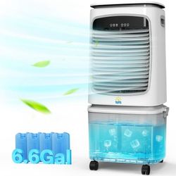 🔥Brand new in Box 🔥1800CFM Evaporative Air Cooler Fan Humidifier with 6.6 gal Tank & 4 Ice Packs, Portable Swamp Cooler for Home,Outdoor(White)  💰8