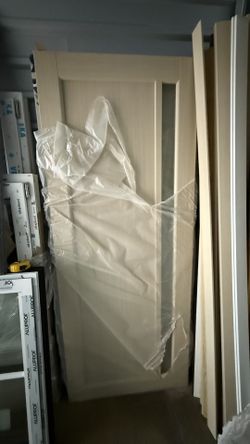 🚪 Interior Door with Frosted Glass – Light Oak (New, 32x80”)