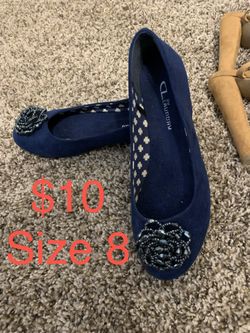 Navy blue flats