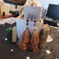 🔥HUGE earring SALE! Handmade Amethyst tassel earrings
