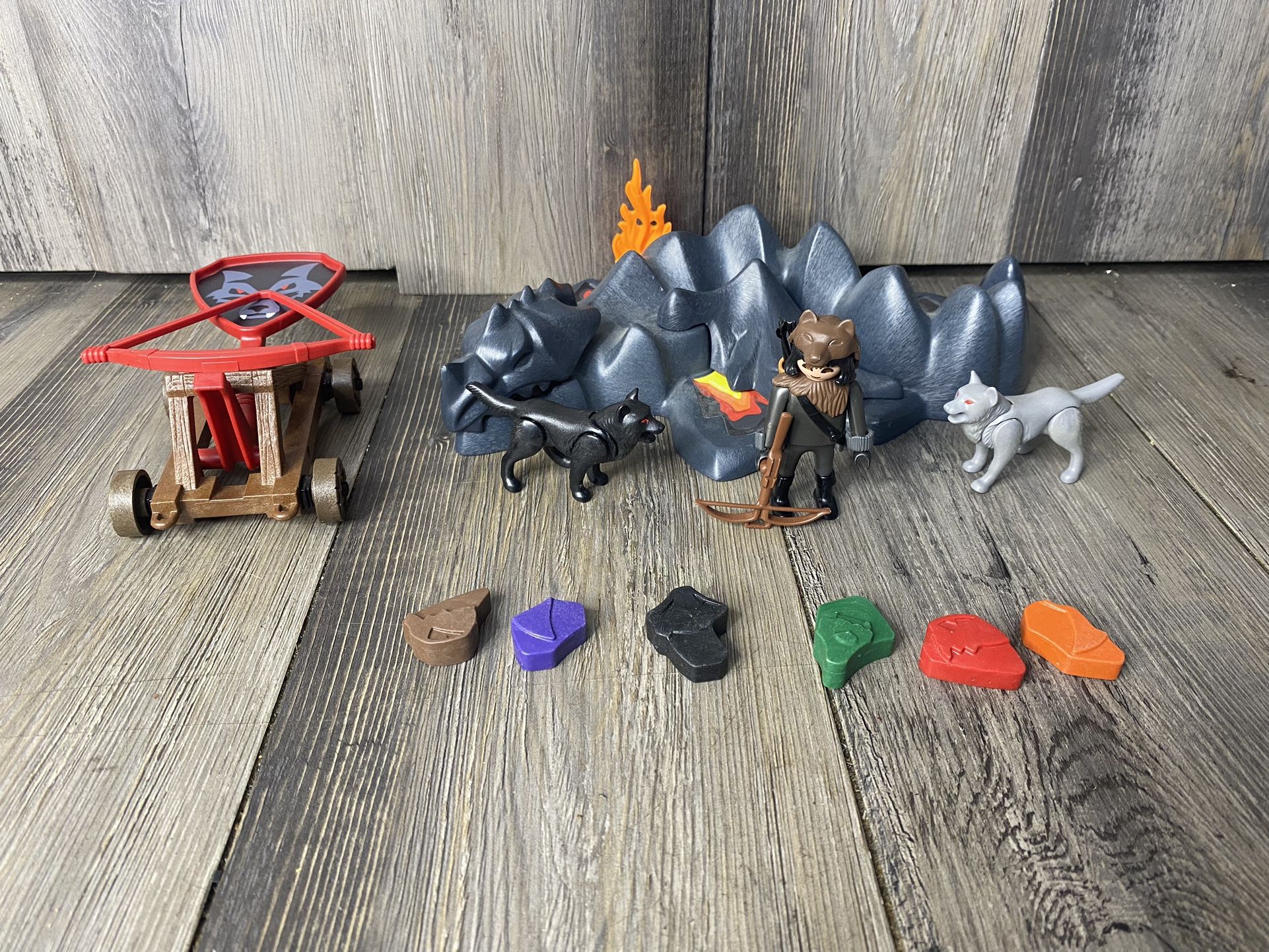 Playmobil 5889 Wolf Knight Set With Catapult Stones Playset Figure for