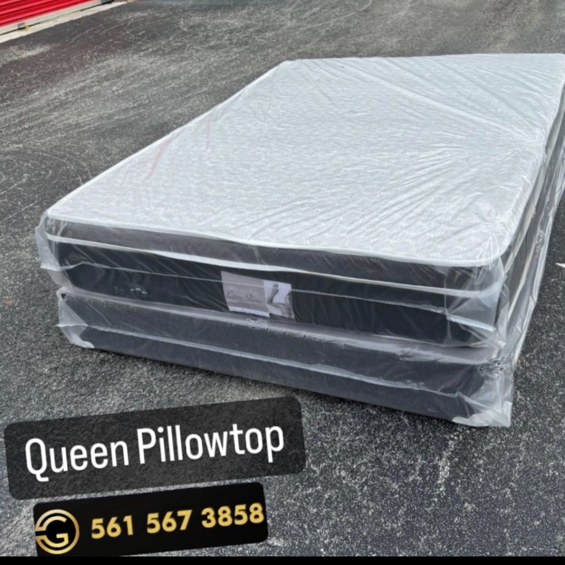 NEW Mattress Queen Size Pillowtop With Box Spring // Offer  🚚