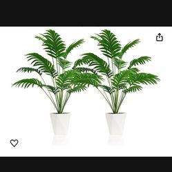 Sajandas Set Of 2 Artificial Areca Palm Plants In Pots