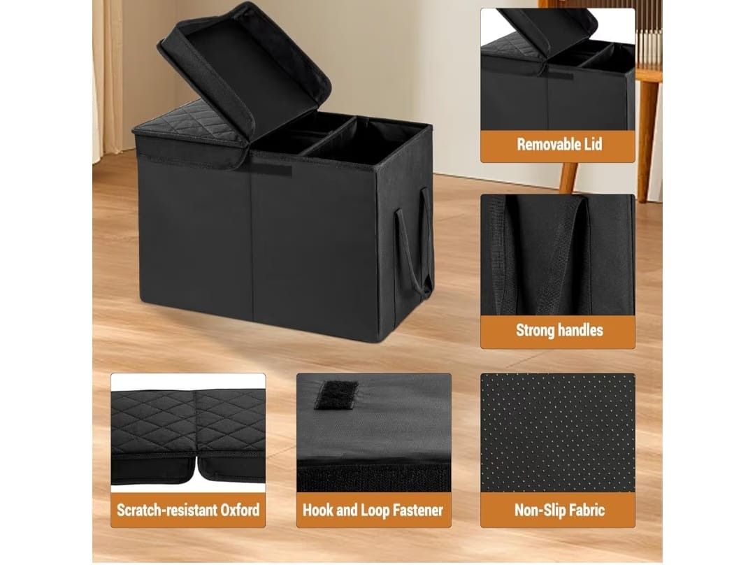 Car Seat Extender for Large Dogs, Back Seat Extender for Dogs up to 120 LBS Large Dog Extender with Storage Car Organizer Gap Filler for Front or Back