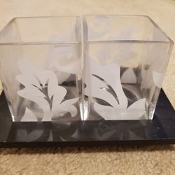 Free Candle Holder w/Wood Tray