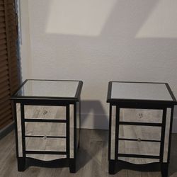 Mirror/black End Tables