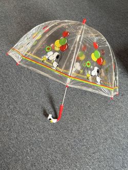 Vintage 1960s Peanuts Snoopy Charlie Brown Celluloid Kids Parasol Umbrella