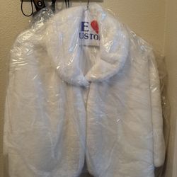 Faux Fur White Shrug 