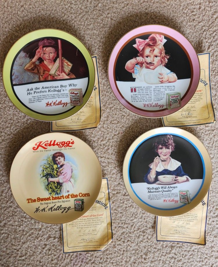 Vintage Kellogg's Nostalgia Collection Plates 1980s