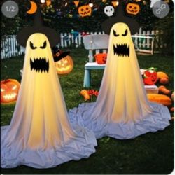 Aoligrace 2pk Halloween Decorations Outdoor, 50 Inch Lighted /remotes
