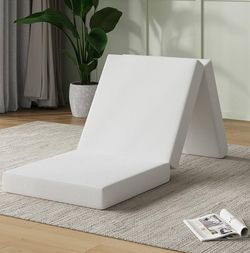 Tri-Fold Memory Foam Mattress, 4 inch Single Folding Mattress with Collapsible