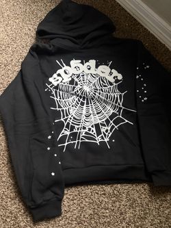 Sp5der Black Hoodie Size Large