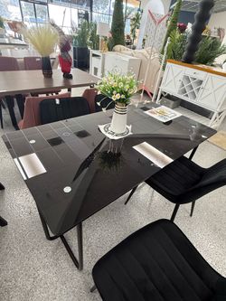 Modern Black Glass Dining Table – Only $39.99!