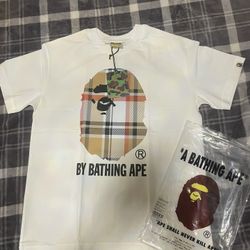 White Burberry Bape T-shirt