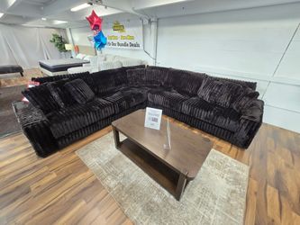 Black Corduroy Sectional