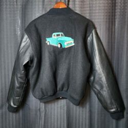 Vintage 96' Golden Bear Varsity Jacket w/ Ford F100 Pick Up Truck in Teal