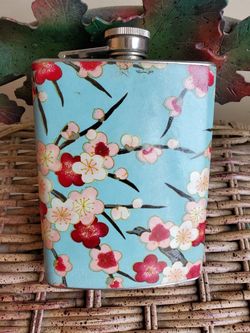 Vintage floral hip flask