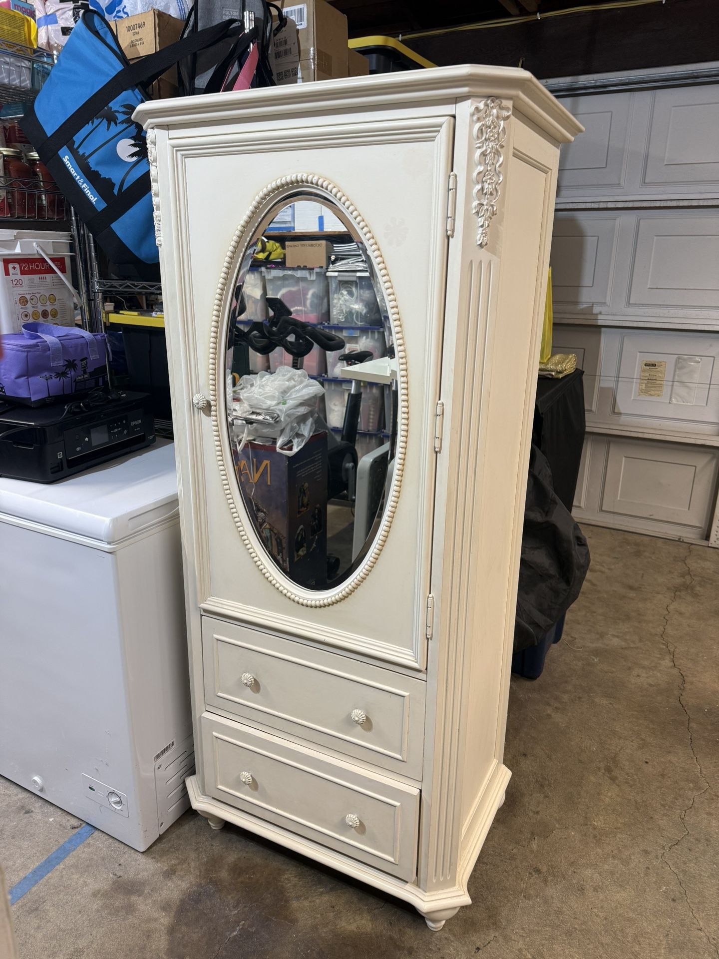 Tall Dresser with Mirror & 2 Drawers