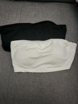 SHEIN SXY 2 PCS Women's Stretch Strapless Casual Versatile Sexy Cropped Tops With Built-In Bra Pads