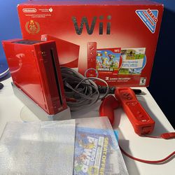 Nintendo Wii System Red Mario 25th Anniversary Edition