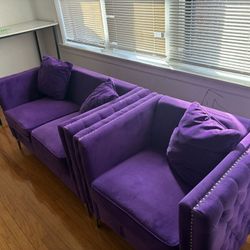 $150 Pretty Purple Couch Comes Apart Easy Fits In Car