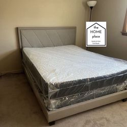 Brand New Queen Bed Frame With Mattress & Box Spring For Only $349 🚨 Ready For Deliver Today 🚛