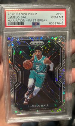Lamelo ball psa 10 fast break Prizm variation SP and base Prizm 9