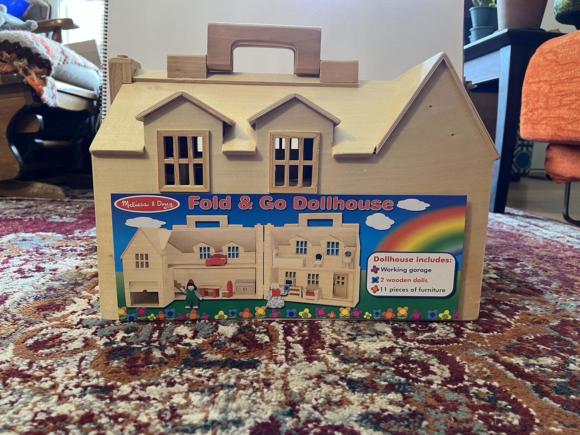 New Melissa And Doug Fold And Go Dollhouse 