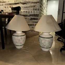 Pair Of Big Vintage Ceramic Lamps 