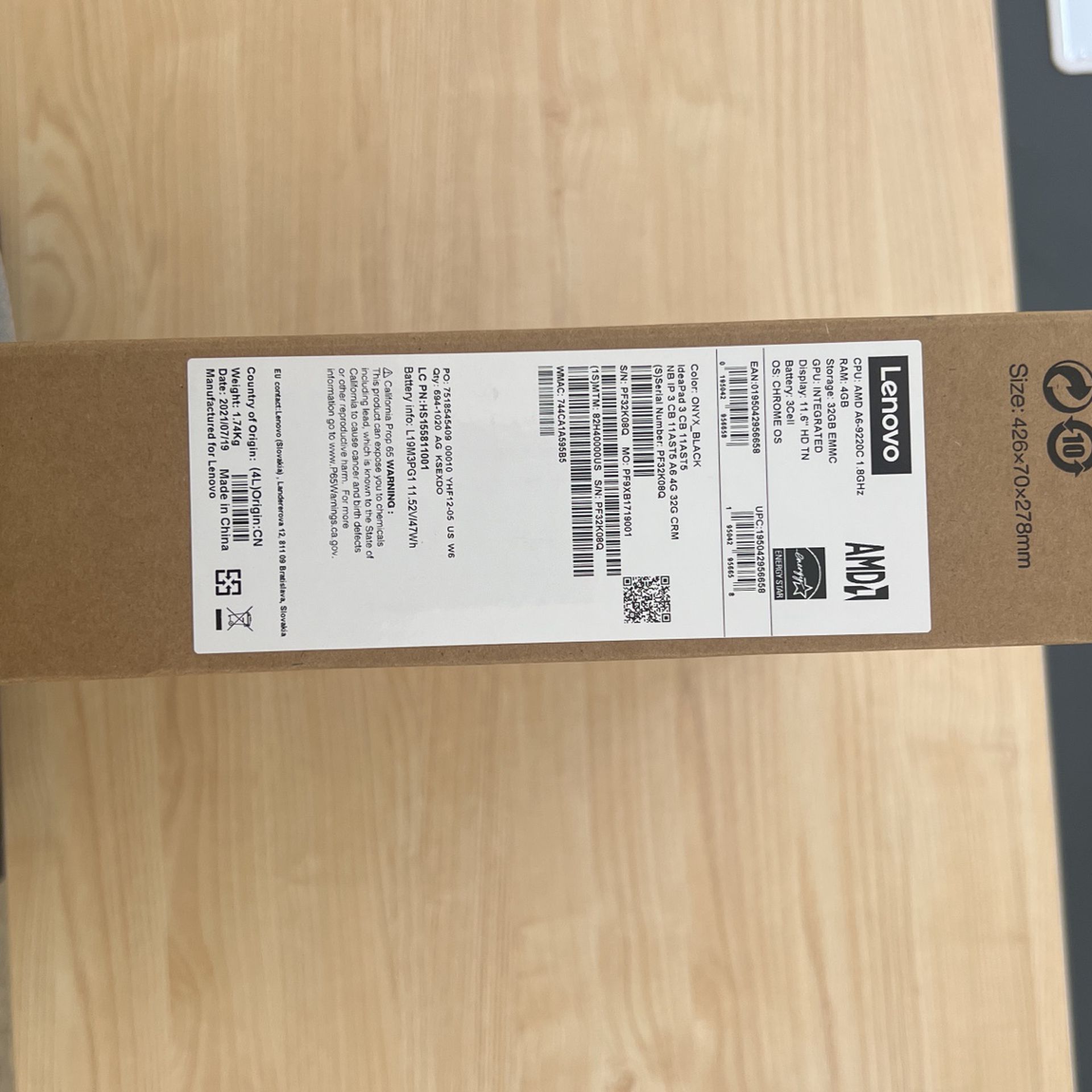Brand New Lenovo Chromebook 3 11" Chromebook - Amd A6 - 4gb Memory - 32gb Emmc