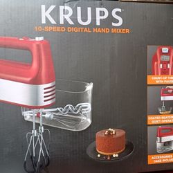 Krups 10 speed hand mixer (Red)